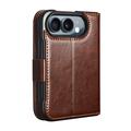 iPhone Fold Qialino Classic Wallet Leather Case - Dark Brown