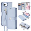 iPhone 16e/17e Dux Ducis Lawa Wallet Leather Case w. Magnetic Cover - Baby Blue