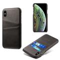 iPhone X/XS KSQ Coated Plastic Case with Card Slots - Black