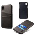 iPhone X/XS KSQ Coated Plastic Case with Card Slots - Black