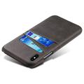 iPhone X/XS KSQ Coated Plastic Case with Card Slots - Black