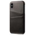 iPhone X/XS KSQ Coated Plastic Case with Card Slots - Black