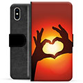 iPhone X / iPhone XS Premium Wallet Case - Heart Silhouette