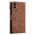 iPhone X/XS Esseble Zipper Wallet Case with Wrist Strap - Brown