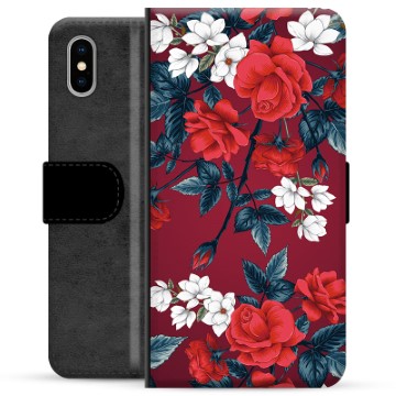 iPhone X / iPhone XS Premium Wallet Case - Vintage Flowers