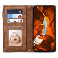iPhone XR Esseble Zipper Wallet Case with Wrist Strap - Brown