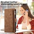 iPhone XR Esseble Zipper Wallet Case with Wrist Strap - Brown