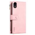 iPhone XR Esseble Zipper Wallet Case with Wrist Strap - Pink