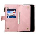 iPhone XR Esseble Zipper Wallet Case with Wrist Strap - Pink