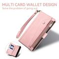 iPhone XR Esseble Zipper Wallet Case with Wrist Strap - Pink