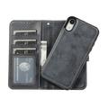 iPhone XR Vintage 2-in-1 Wallet Case with Removable Cover - Black