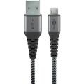 Goobay MicroUSB / USB-A Cable - 0.5m - Space Grey / Silver