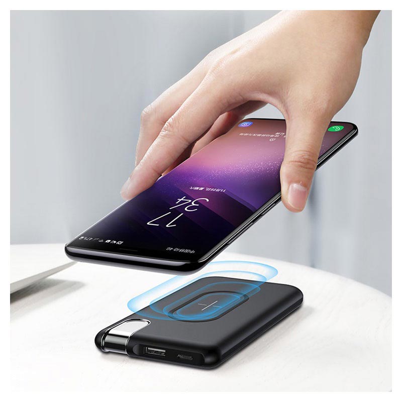 Baseus Thin Version Qi Wireless Charger / Power Bank - 10000mAh - Black