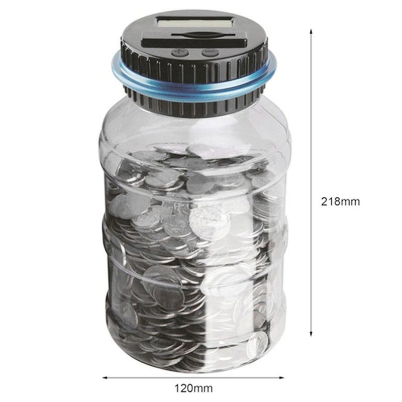 Digital Coin Counter / Money Saving Jar with LCD Display Euro Currency
