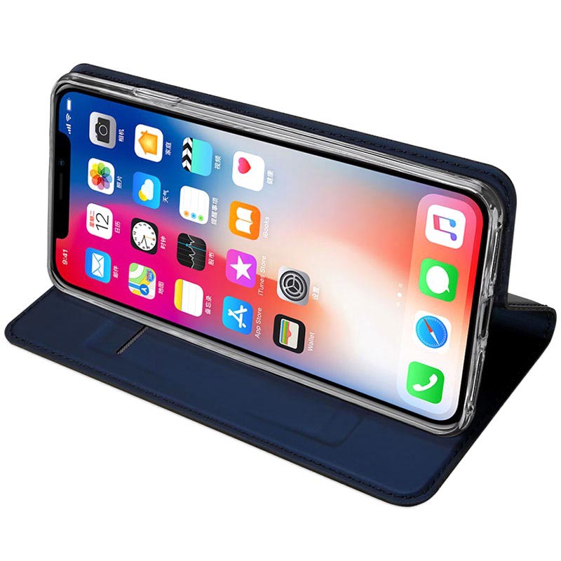 Dux Ducis Skin Pro iPhone XR Flip Case Dark Blue