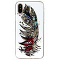 iPhone X / iPhone XS Glow in the Dark TPU Cover - Colorful Feather