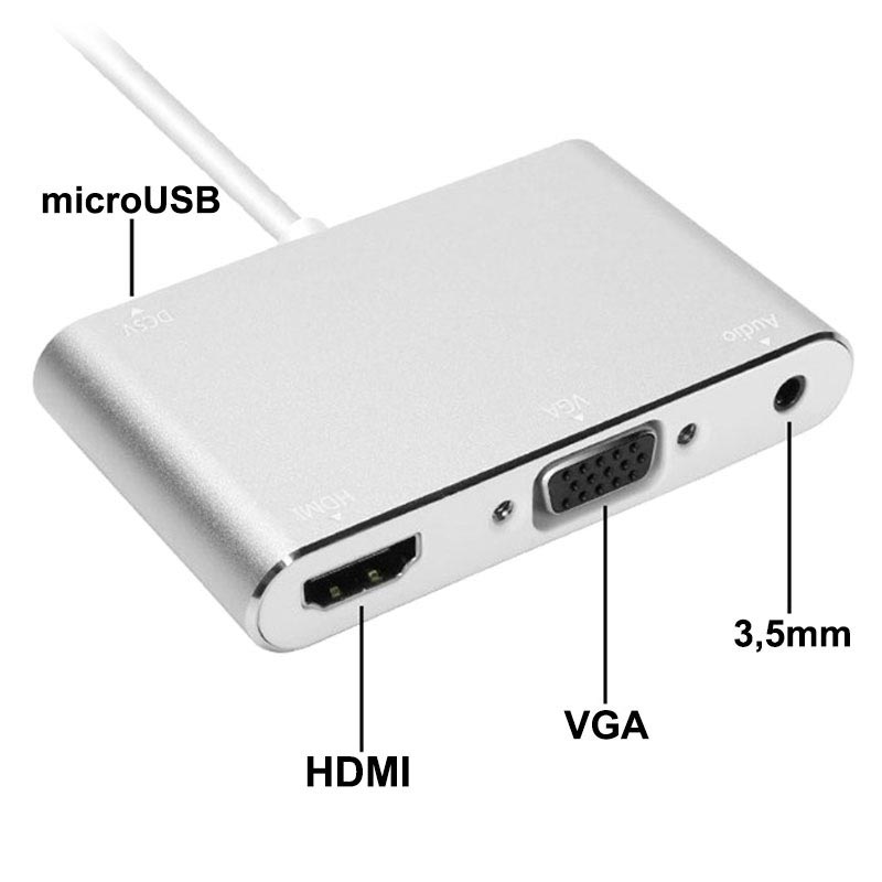 Lightning / HDMI, VGA, Audio, MicroUSB Adapter iPhone, iPad