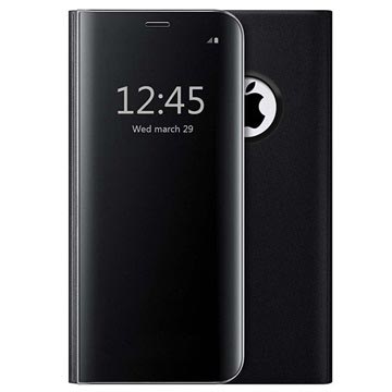 iPhone 7/8/SE (2020) Luxury Mirror View Flip Case - Black