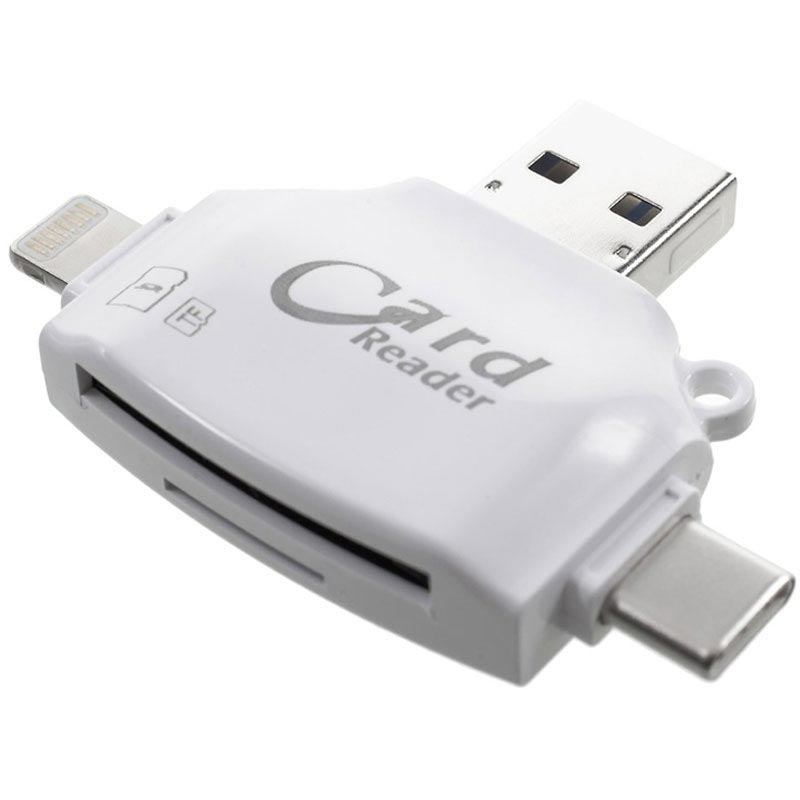 4in1 Multifunctional MicroSD/SD Card Reader White