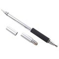 Stylish 3-in-1 Multifunctional Stylus Pen & Ballpoint Pen - Silver