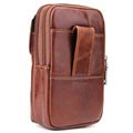 Universal Triple Pocket Holster Leather Case - Brown