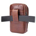 Universal Triple Pocket Holster Leather Case - Brown