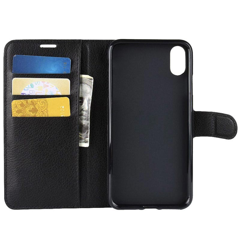 iPhone XR Wallet Case with Closure Black