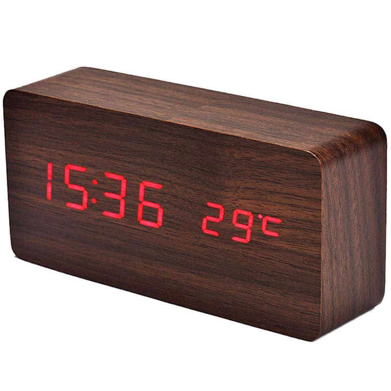 Order Wooden LED Alarm Clock Online on MTP Buy