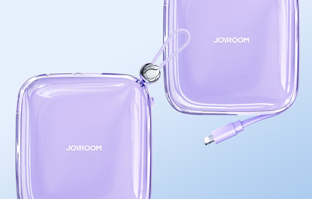 Joyroom Jelly JR-L005 Lightning Power Bank 10000mAh - USB-C, USB-A Ports - Purple